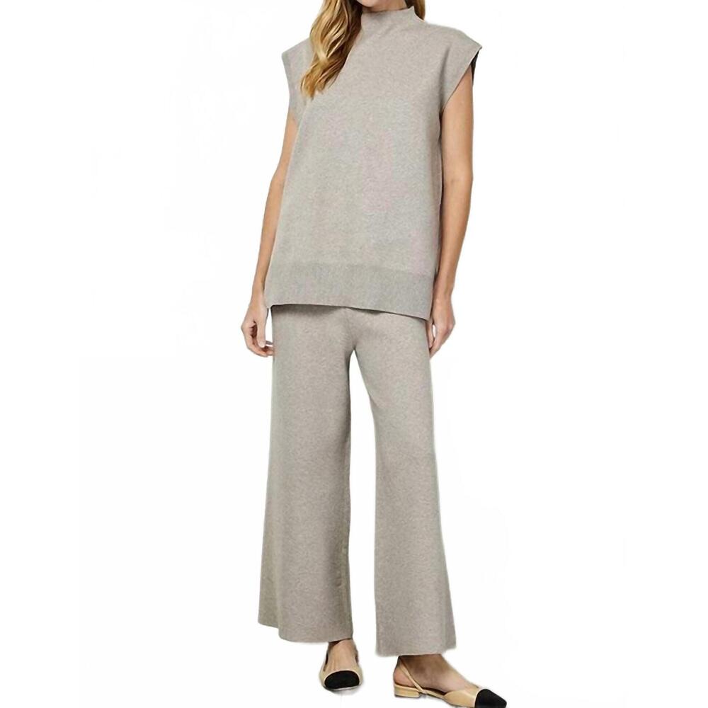 NEW AMONGST OTHERS match made cropped wide sweater pant in mocha